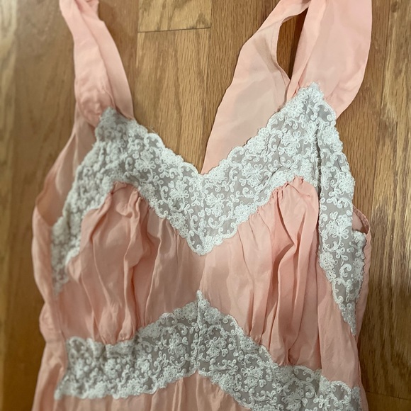 1920s Peach Crinkled Silk Pyjamas/Pajamas/Nightgown - Picture 6 of 9